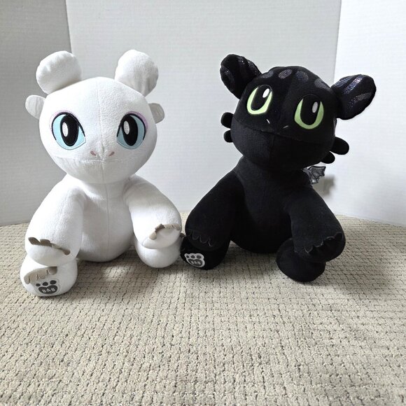 Build A Bear How To Train Your Dragon Toothless Light Fury 15" Plush Set 2 - Picture 3 of 12